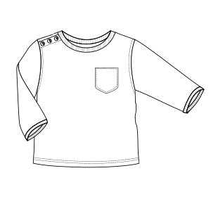 Patron ropa, Fashion sewing pattern, molde confeccion, patronesymoldes.com T-Shirt 00256 BABIES T-Shirts